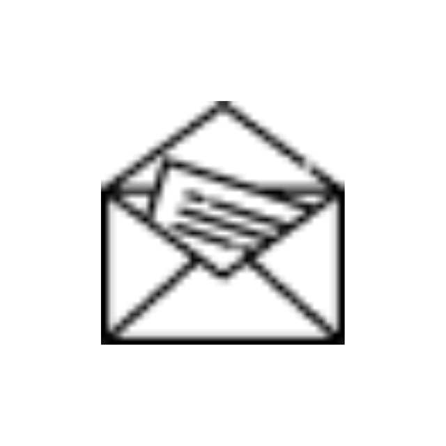 Icon, ein geöffneter Briefumschlag, in dem ein Zettel steckt